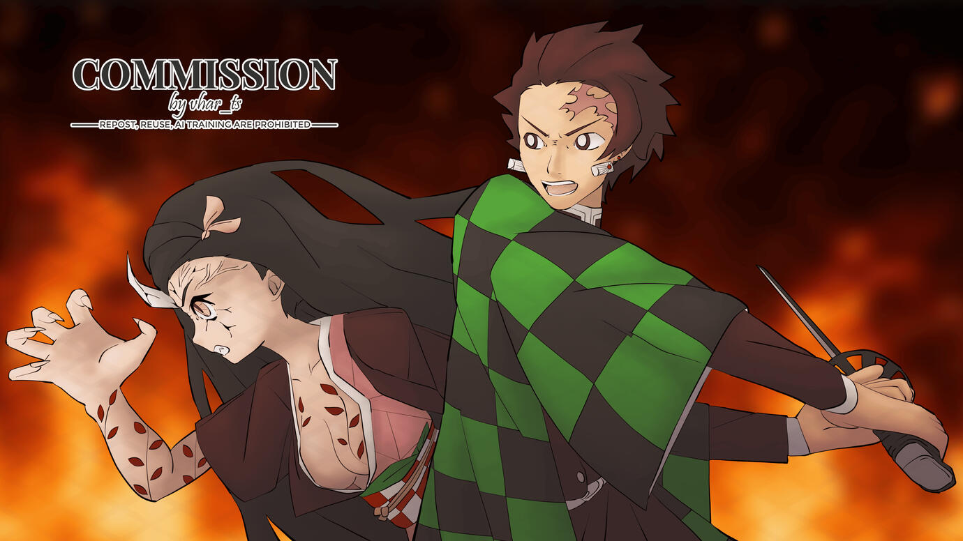 Mock Commission - Tanjiro x Nezuko